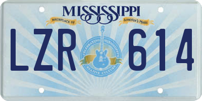 MS license plate LZR614