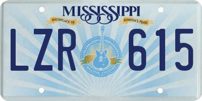 MS license plate LZR615