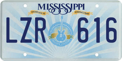 MS license plate LZR616
