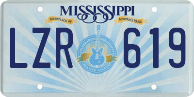 MS license plate LZR619