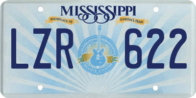 MS license plate LZR622
