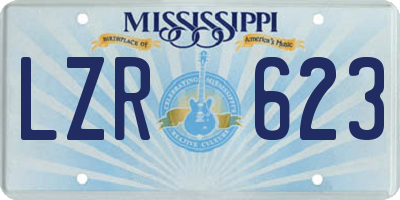MS license plate LZR623