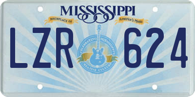 MS license plate LZR624