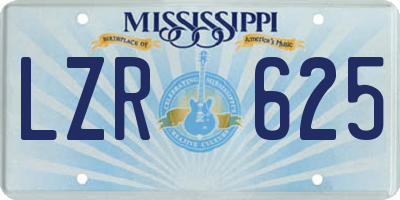 MS license plate LZR625