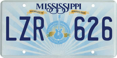 MS license plate LZR626