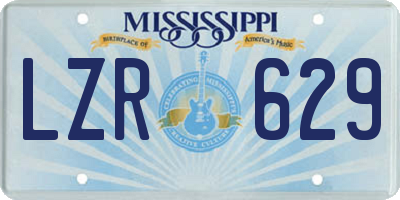 MS license plate LZR629