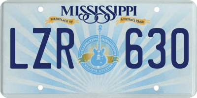 MS license plate LZR630