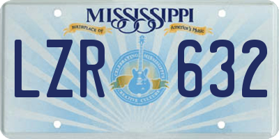 MS license plate LZR632