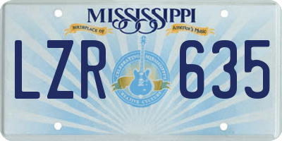 MS license plate LZR635