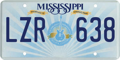 MS license plate LZR638