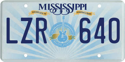 MS license plate LZR640