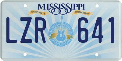 MS license plate LZR641