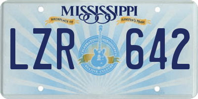 MS license plate LZR642