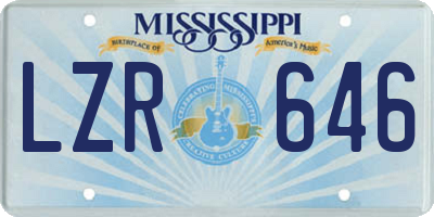 MS license plate LZR646