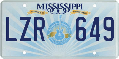 MS license plate LZR649