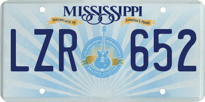 MS license plate LZR652