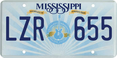 MS license plate LZR655