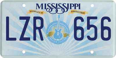 MS license plate LZR656