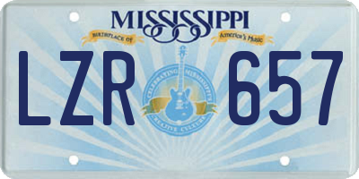 MS license plate LZR657