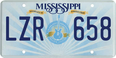 MS license plate LZR658