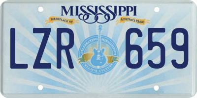 MS license plate LZR659