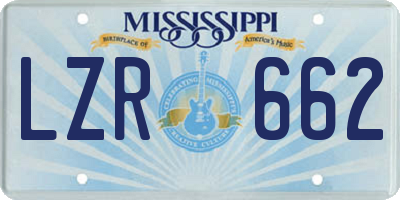 MS license plate LZR662