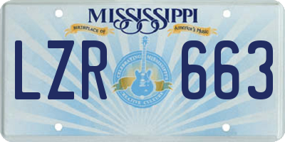 MS license plate LZR663