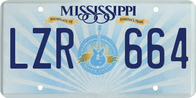 MS license plate LZR664