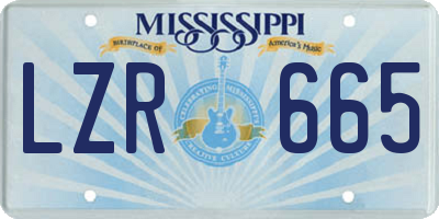 MS license plate LZR665