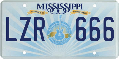 MS license plate LZR666