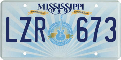MS license plate LZR673