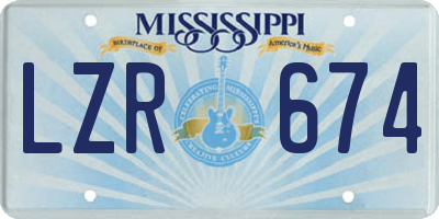 MS license plate LZR674