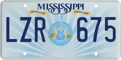 MS license plate LZR675