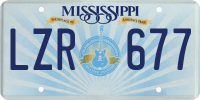 MS license plate LZR677