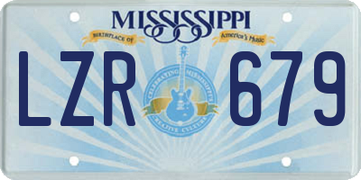 MS license plate LZR679