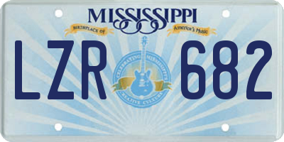 MS license plate LZR682