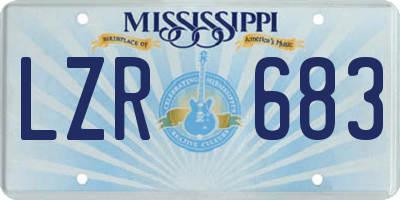 MS license plate LZR683
