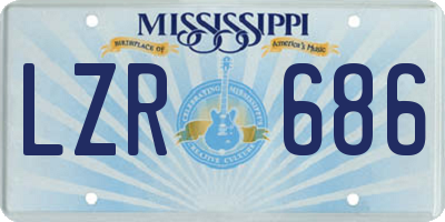 MS license plate LZR686