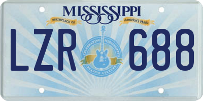 MS license plate LZR688