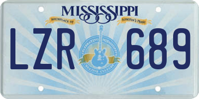 MS license plate LZR689