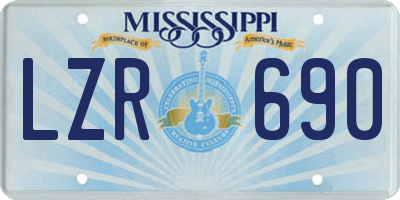 MS license plate LZR690