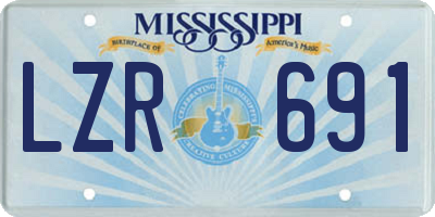 MS license plate LZR691