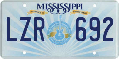 MS license plate LZR692