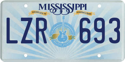 MS license plate LZR693
