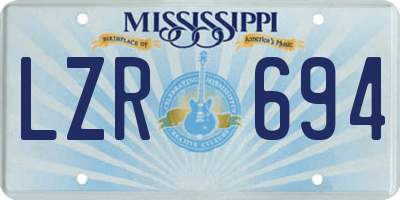 MS license plate LZR694
