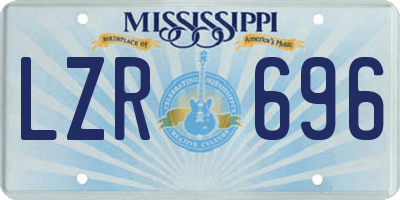 MS license plate LZR696