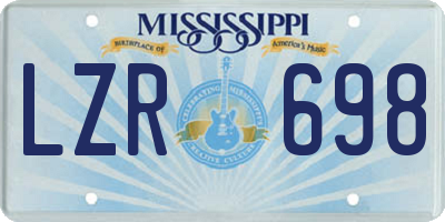 MS license plate LZR698
