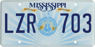 MS license plate LZR703