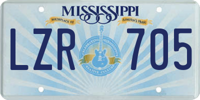 MS license plate LZR705