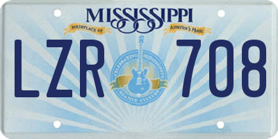 MS license plate LZR708